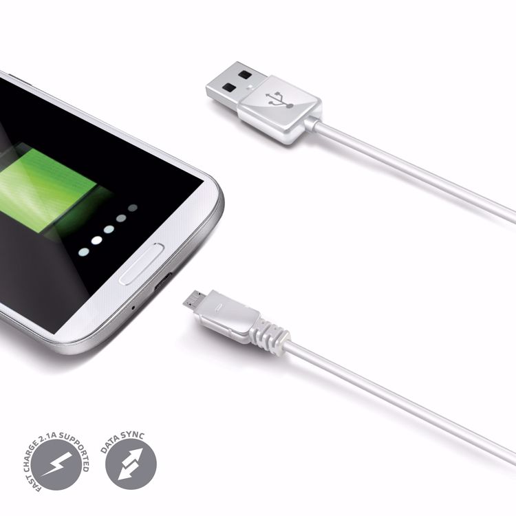 Immagine di USB DATA CABLE MICROUSB WHITE