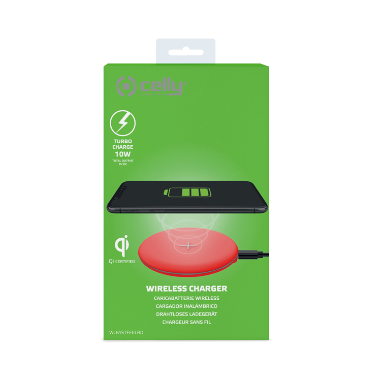 Immagine di CARICATORE WIRELESS TURBO CHARGE 10W ROSSO