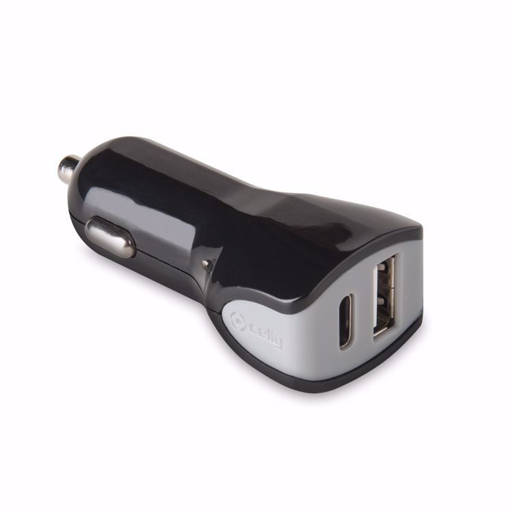 Immagine di CAR CHARGER 2 PORT USB-TYPEC BK